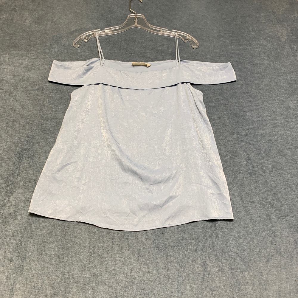 Standard People's Project LA Off The Shoulder Top Womens L Gray Spaghetti Straps